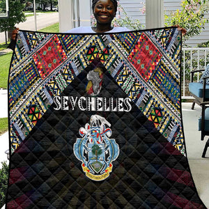 Seychelles Roots Quilt African Pride in Fingerprint and Tribal Colors