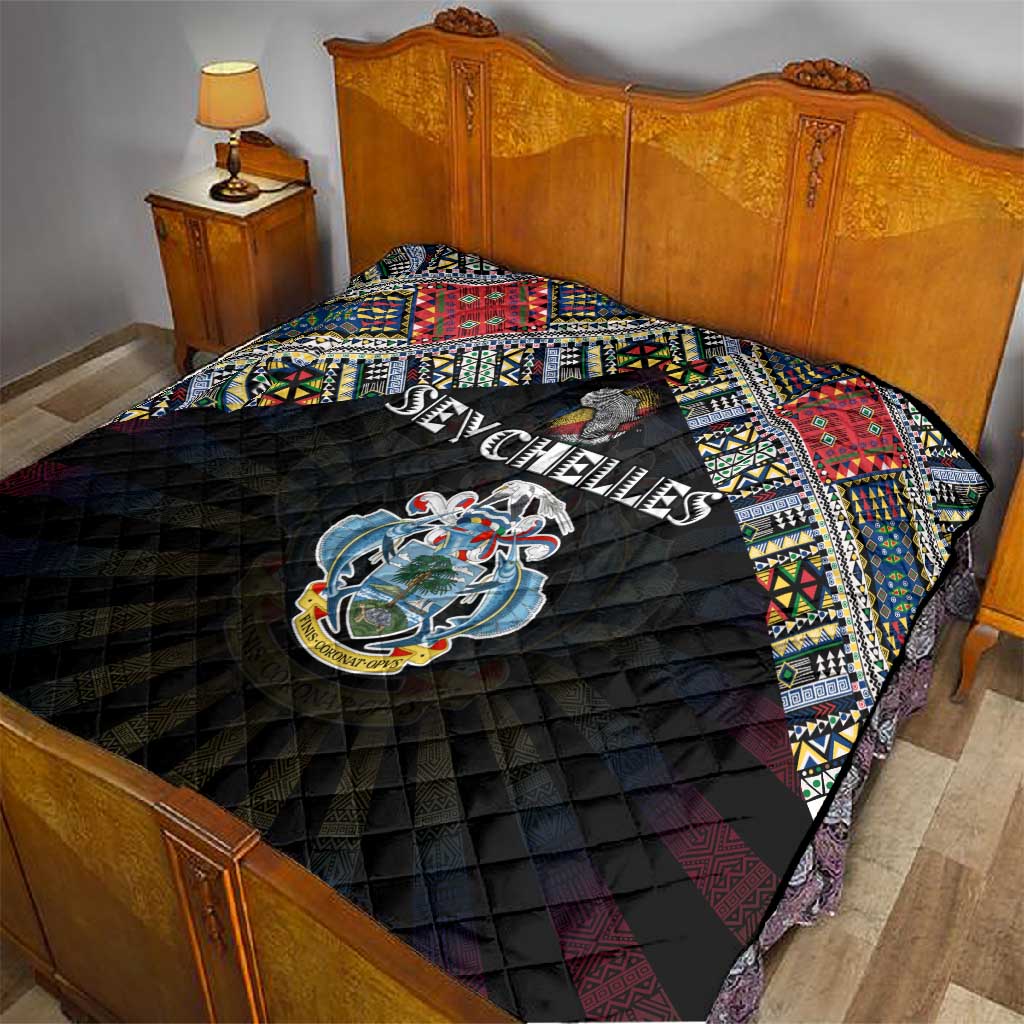 Seychelles Roots Quilt African Pride in Fingerprint and Tribal Colors