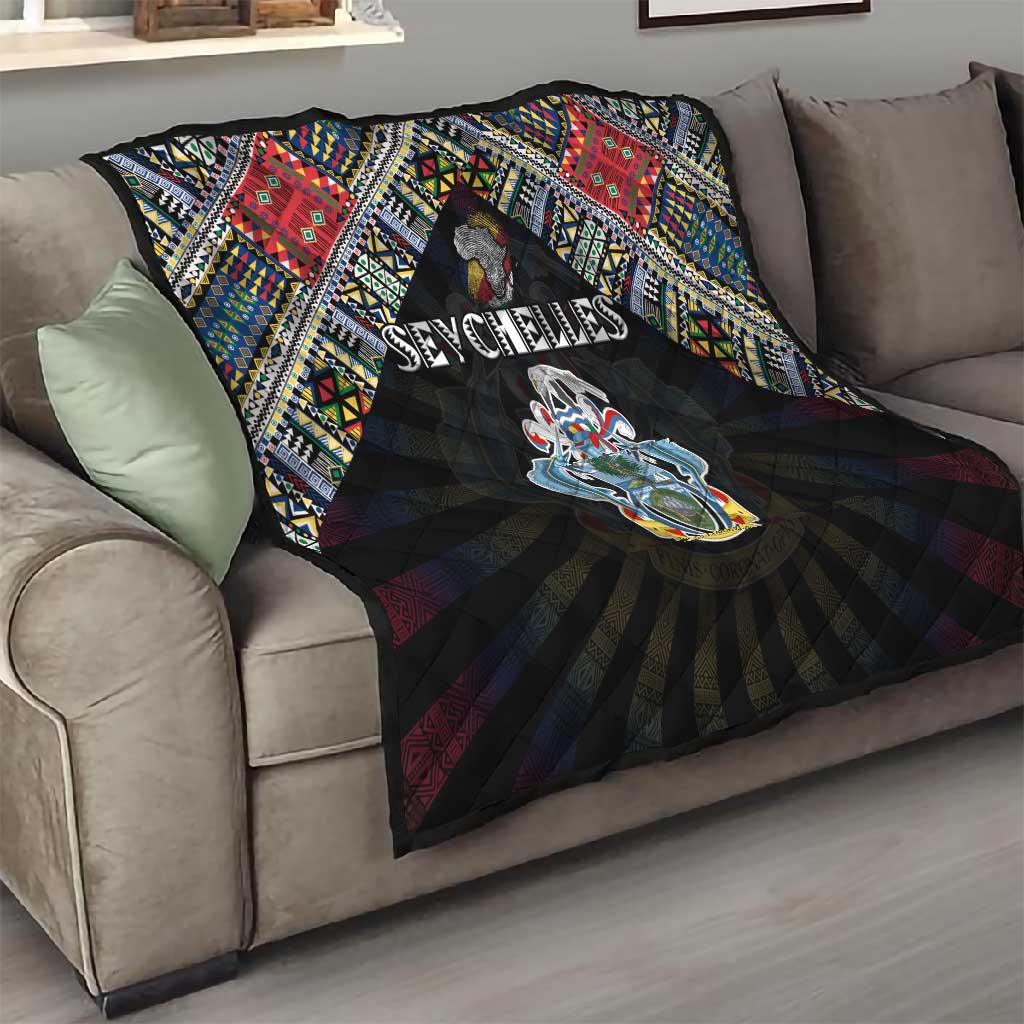 Seychelles Roots Quilt African Pride in Fingerprint and Tribal Colors
