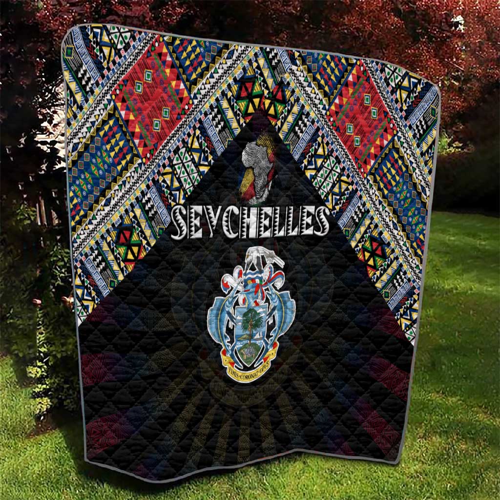Seychelles Roots Quilt African Pride in Fingerprint and Tribal Colors