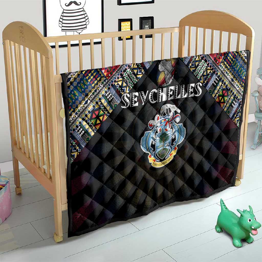 Seychelles Roots Quilt African Pride in Fingerprint and Tribal Colors