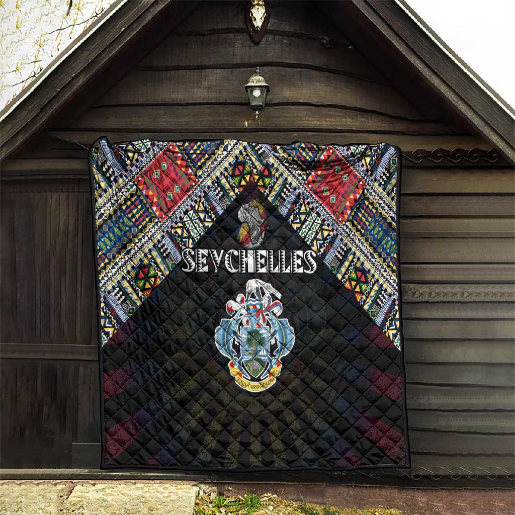 Seychelles Roots Quilt African Pride in Fingerprint and Tribal Colors