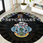 Seychelles Roots Round Carpet African Pride in Fingerprint and Tribal Colors