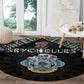 Seychelles Roots Round Carpet African Pride in Fingerprint and Tribal Colors