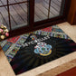 Seychelles Roots Rubber Doormat African Pride in Fingerprint and Tribal Colors
