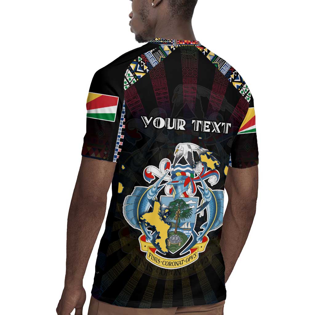 Personalized Seychelles Roots Rugby Jersey African Pride in Fingerprint and Tribal Colors