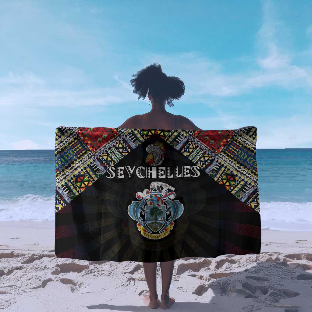 Seychelles Roots Sarong African Pride in Fingerprint and Tribal Colors