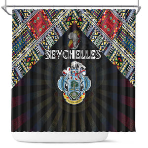 Seychelles Roots Shower Curtain African Pride in Fingerprint and Tribal Colors