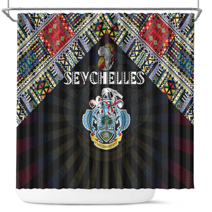 Seychelles Roots Shower Curtain African Pride in Fingerprint and Tribal Colors
