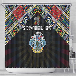Seychelles Roots Shower Curtain African Pride in Fingerprint and Tribal Colors