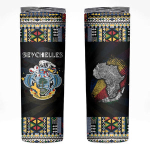 Seychelles Roots Skinny Tumbler African Pride in Fingerprint and Tribal Colors