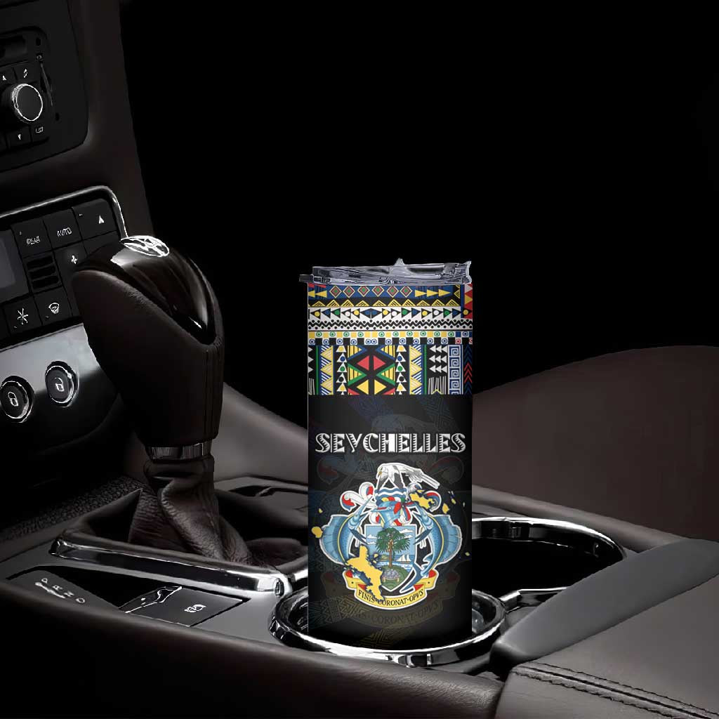 Seychelles Roots Skinny Tumbler African Pride in Fingerprint and Tribal Colors