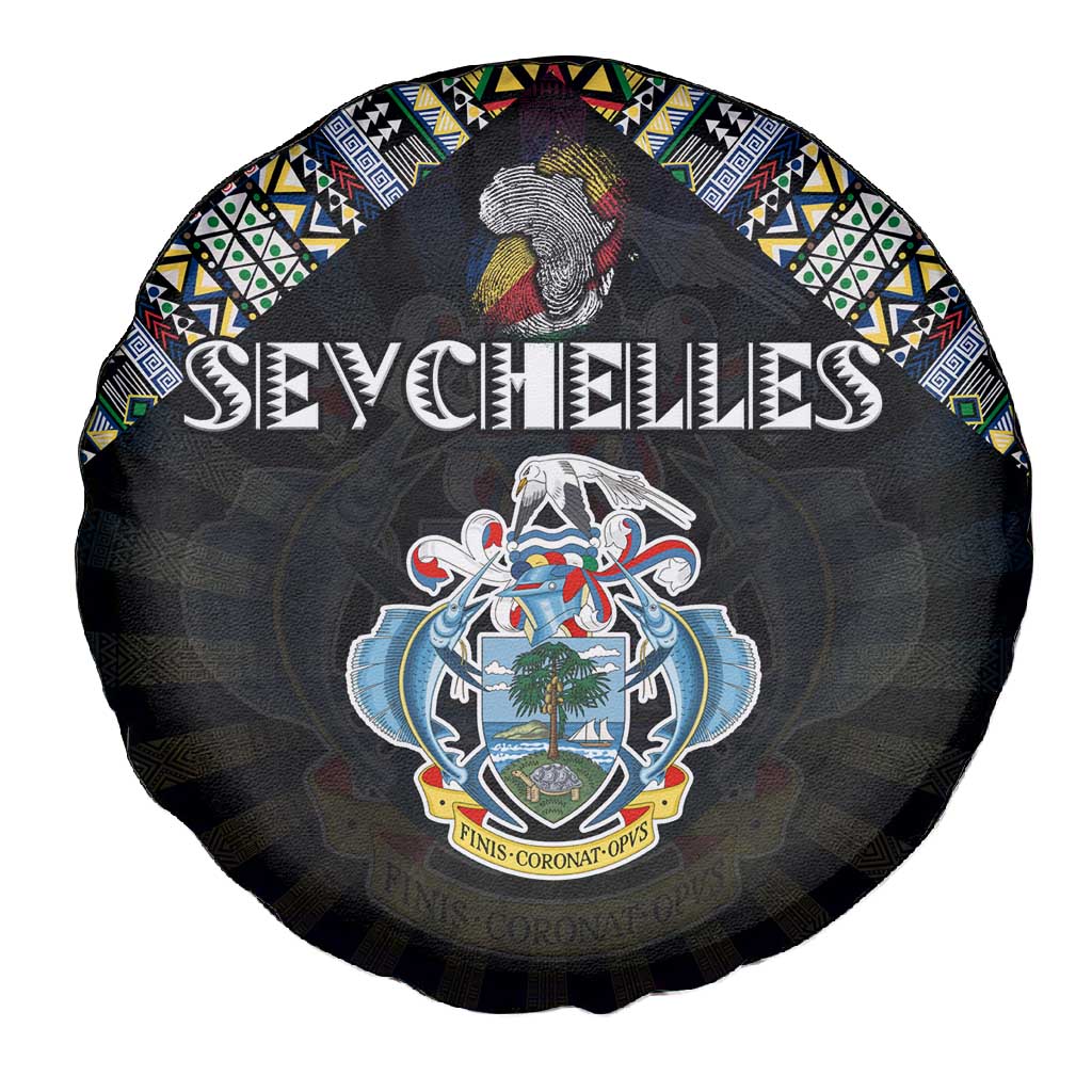 Seychelles Roots Spare Tire Cover African Pride in Fingerprint and Tribal Colors