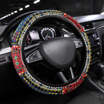Seychelles Roots Steering Wheel Cover African Pride in Fingerprint and Tribal Colors