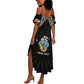 Personalized Seychelles Roots Summer Maxi Dress African Pride in Fingerprint and Tribal Colors
