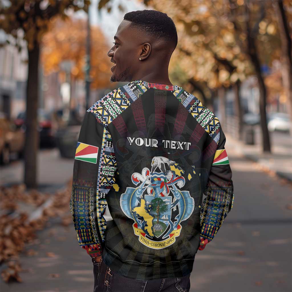 Personalized Seychelles Roots Sweatshirt African Pride in Fingerprint and Tribal Colors