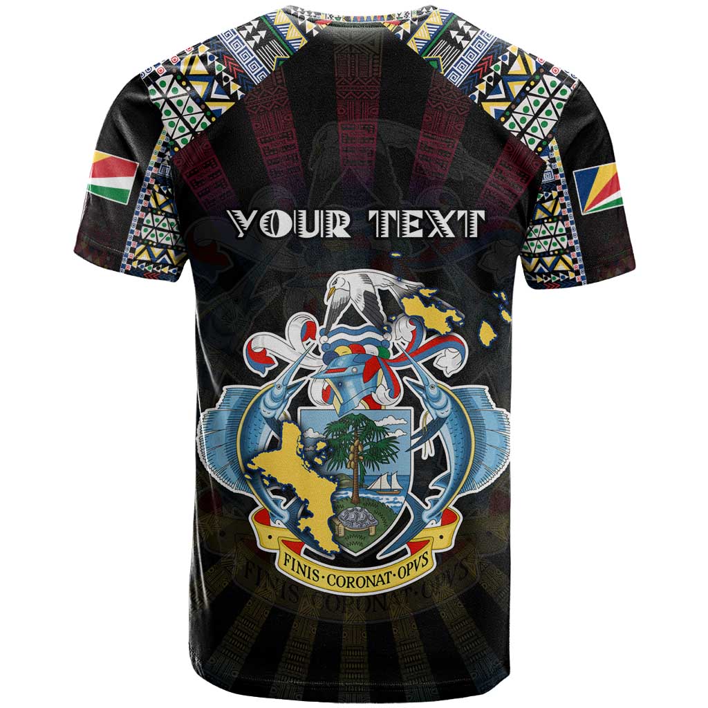 Personalized Seychelles Roots T shirt African Pride in Fingerprint and Tribal Colors