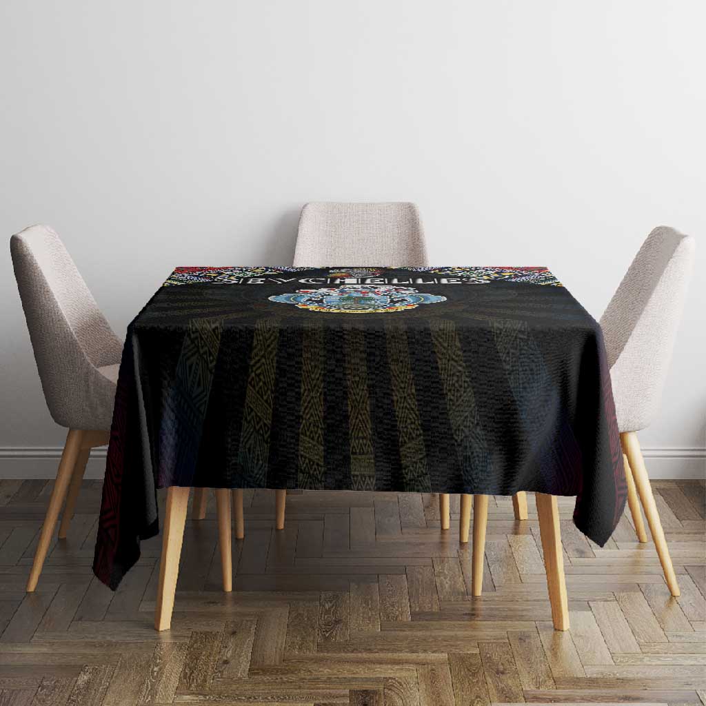 Seychelles Roots Tablecloth African Pride in Fingerprint and Tribal Colors