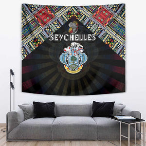 Seychelles Roots Tapestry African Pride in Fingerprint and Tribal Colors