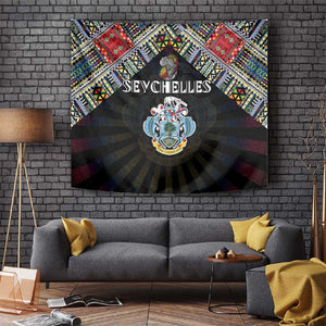 Seychelles Roots Tapestry African Pride in Fingerprint and Tribal Colors