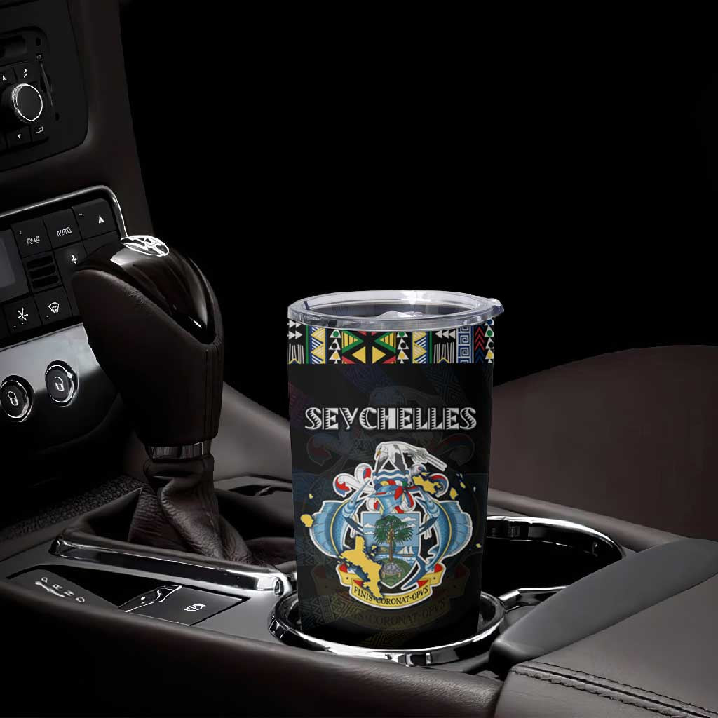 Seychelles Roots Tumbler Cup African Pride in Fingerprint and Tribal Colors