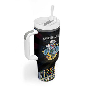 Seychelles Roots Tumbler With Handle African Pride in Fingerprint and Tribal Colors