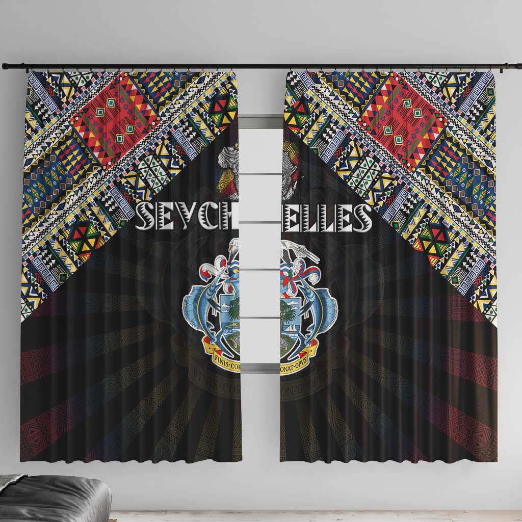 Seychelles Roots Window Curtain African Pride in Fingerprint and Tribal Colors