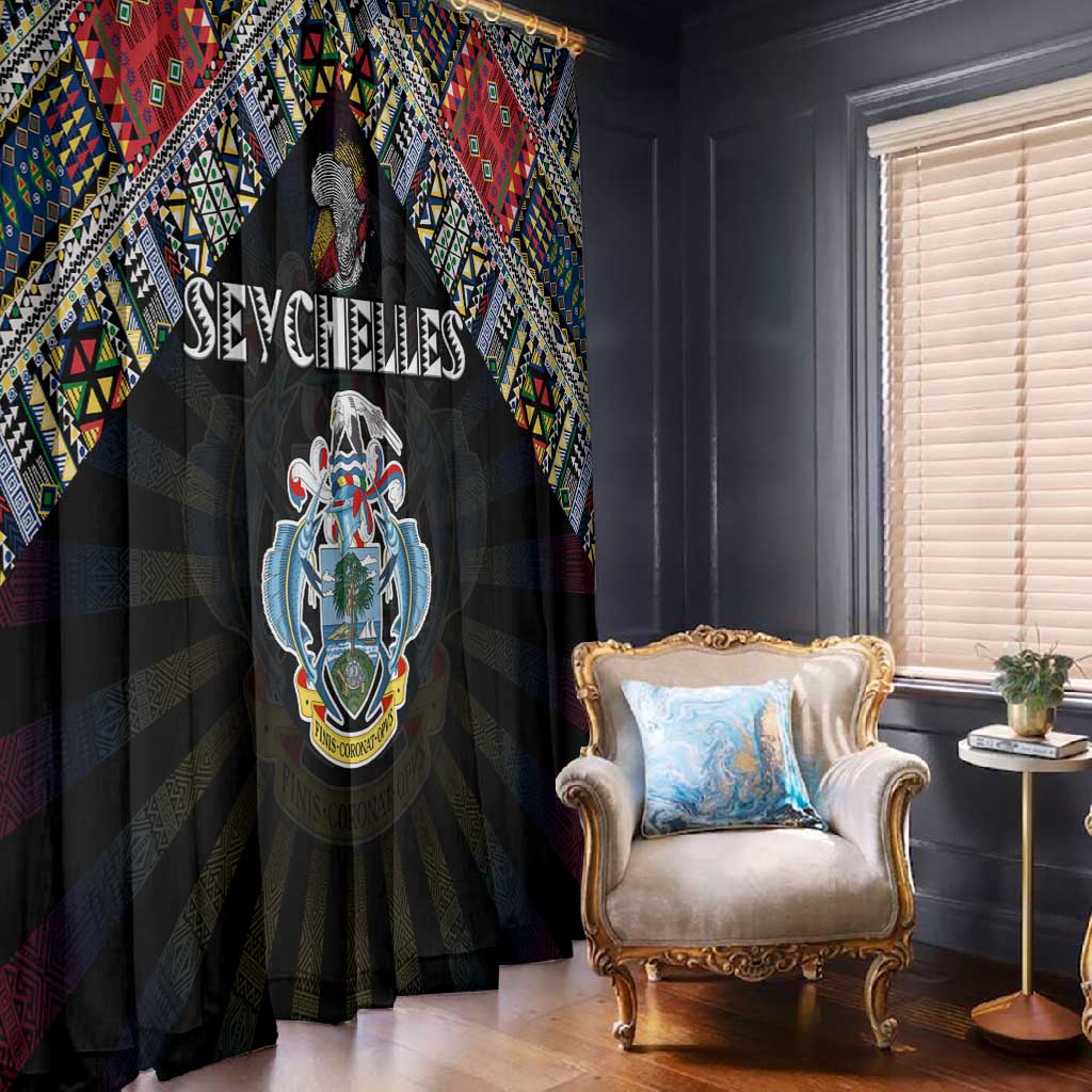 Seychelles Roots Window Curtain African Pride in Fingerprint and Tribal Colors