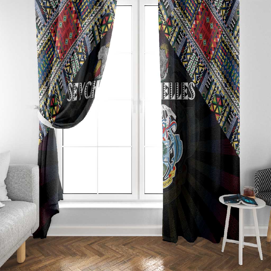 Seychelles Roots Window Curtain African Pride in Fingerprint and Tribal Colors
