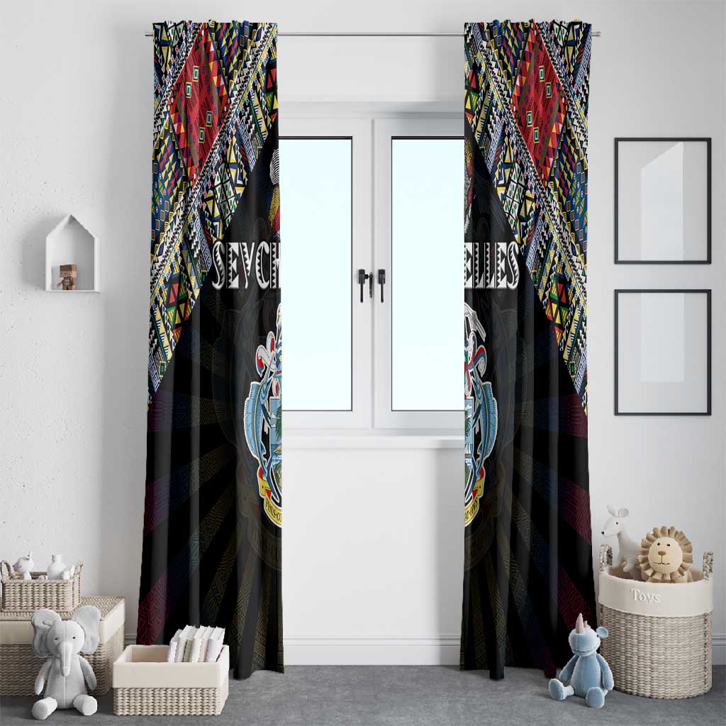 Seychelles Roots Window Curtain African Pride in Fingerprint and Tribal Colors