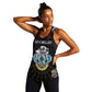 Personalized Seychelles Roots Women Racerback Tank African Pride in Fingerprint and Tribal Colors