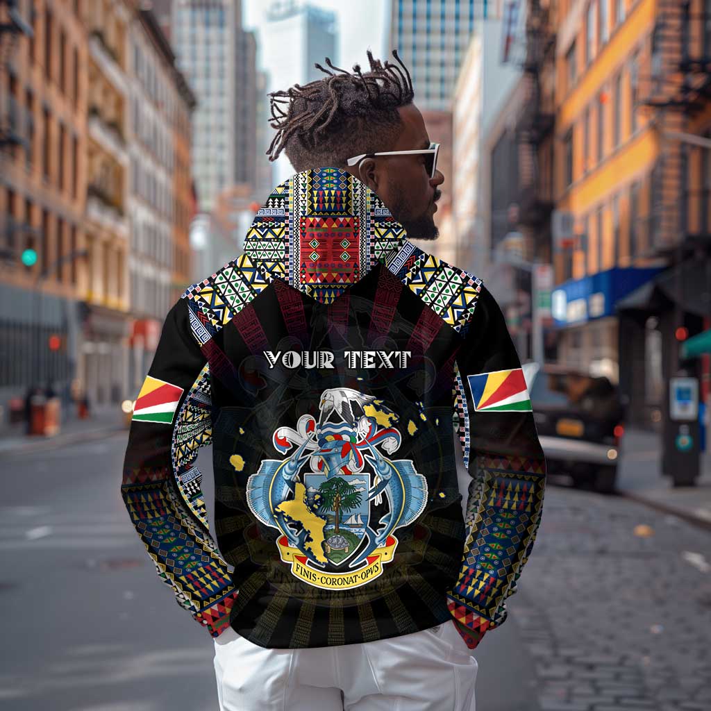 Personalized Seychelles Roots Zip Hoodie African Pride in Fingerprint and Tribal Colors
