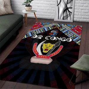 DR Congo Roots Area Rug African Pride in Fingerprint and Tribal Colors