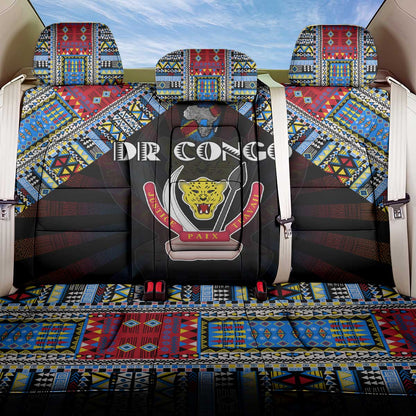 DR Congo Roots Back Car Seat Cover African Pride in Fingerprint and Tribal Colors