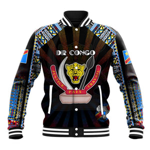 Personalized DR Congo Roots Baseball Jacket African Pride in Fingerprint and Tribal Colors