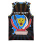 Personalized DR Congo Roots Basketball Jersey African Pride in Fingerprint and Tribal Colors - African Pride