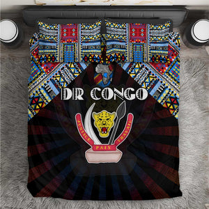 DR Congo Roots Bedding Set African Pride in Fingerprint and Tribal Colors
