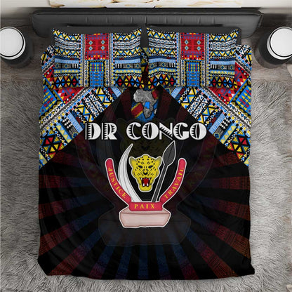 DR Congo Roots Bedding Set African Pride in Fingerprint and Tribal Colors