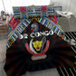 DR Congo Roots Bedding Set African Pride in Fingerprint and Tribal Colors