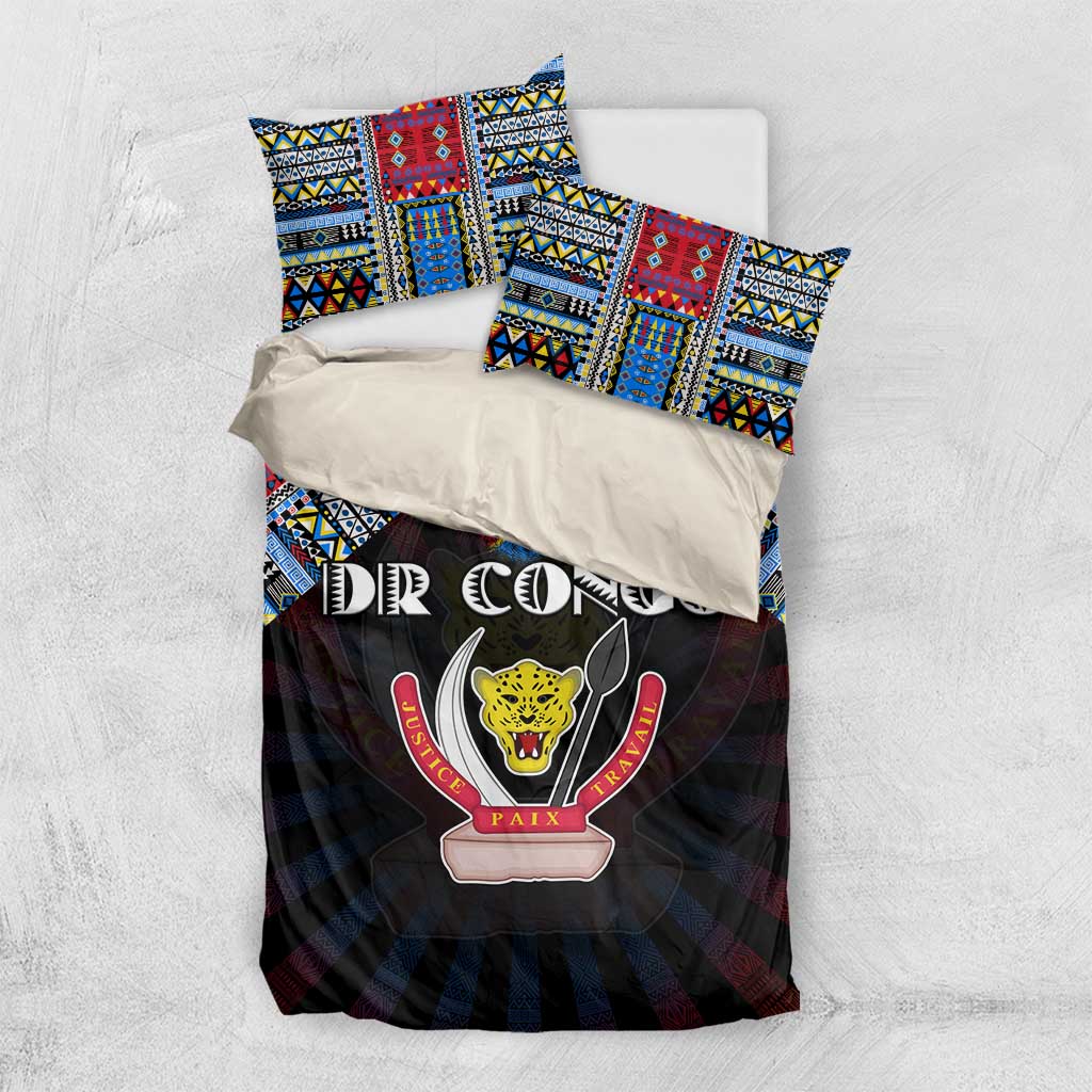 DR Congo Roots Bedding Set African Pride in Fingerprint and Tribal Colors