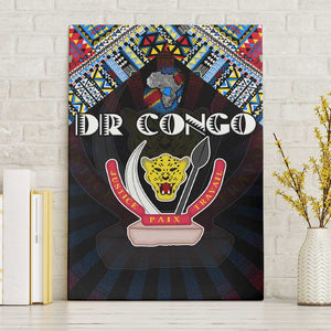 DR Congo Roots Canvas Wall Art African Pride in Fingerprint and Tribal Colors