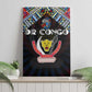 DR Congo Roots Canvas Wall Art African Pride in Fingerprint and Tribal Colors