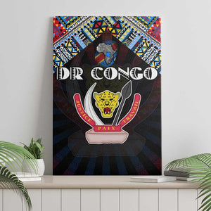 DR Congo Roots Canvas Wall Art African Pride in Fingerprint and Tribal Colors