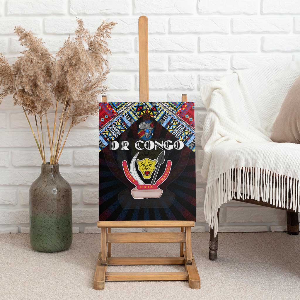 DR Congo Roots Canvas Wall Art African Pride in Fingerprint and Tribal Colors