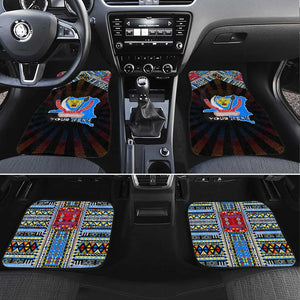 DR Congo Roots Car Mats African Pride in Fingerprint and Tribal Colors