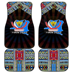 DR Congo Roots Car Mats African Pride in Fingerprint and Tribal Colors