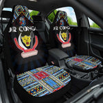 DR Congo Roots Car Seat Cover African Pride in Fingerprint and Tribal Colors