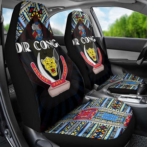 DR Congo Roots Car Seat Cover African Pride in Fingerprint and Tribal Colors