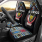 DR Congo Roots Car Seat Cover African Pride in Fingerprint and Tribal Colors