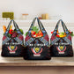 DR Congo Roots Grocery Bag African Pride in Fingerprint and Tribal Colors